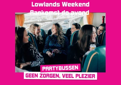 Busreis naar Lowlands weekend (do - ma) aankomst avond 2025